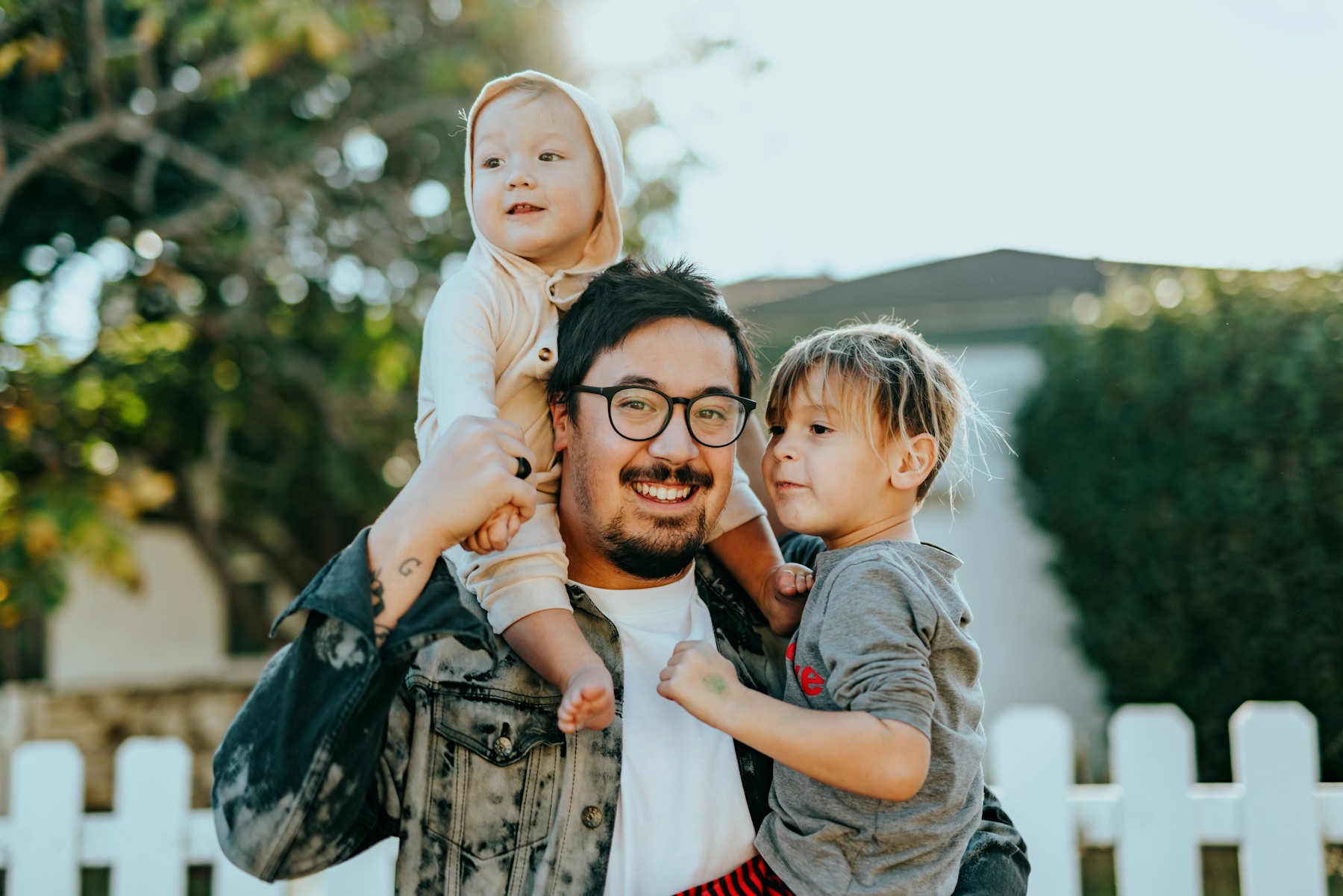 Happy family together outdoors